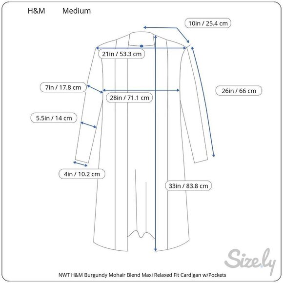 NWT H&M Mohair Blend Maxi Open Relaxed Fit Cardigan Pockets Women's Sz M - Picture 11 of 11